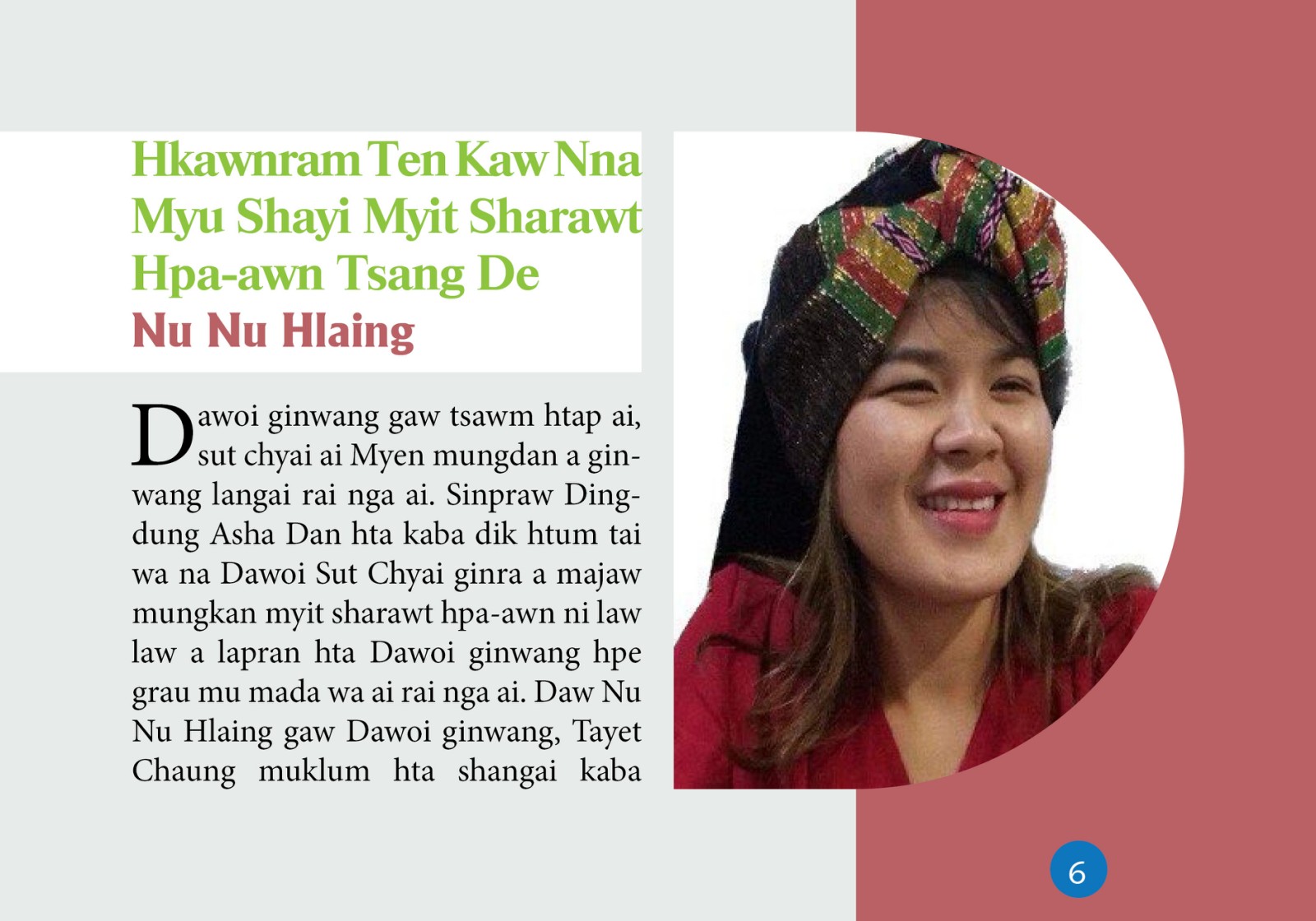 Read more about the article Hkawnram ten kaw nna Myu shayi myit sharawt hpa-awn tsang de (Nu Nu Hlaing)